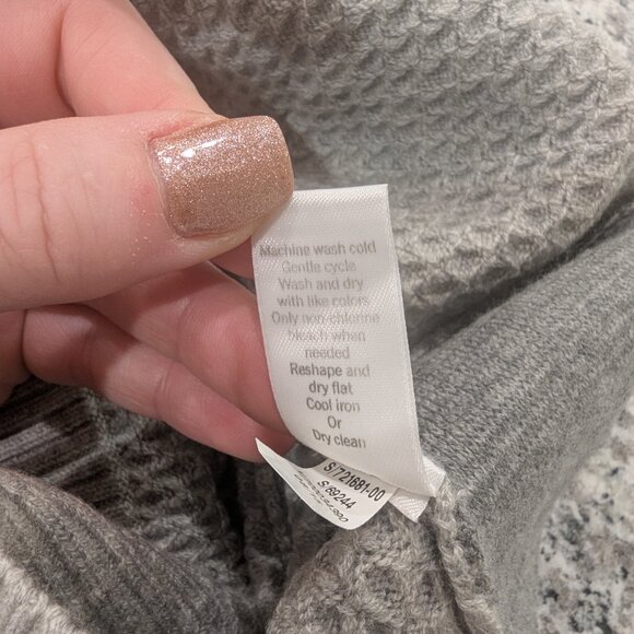 ATHLETA Merino Extra Fine Wool Sweater Dress XS Gray Turtleneck 3/4 Sleeve - Picture 9 of 11